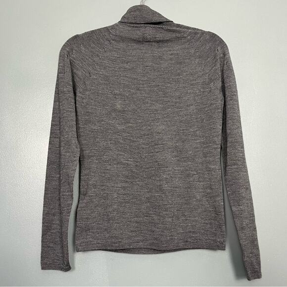 Escada Silk Wool Blend Thin Sweater Lightweight Turtleneck Flannel Gray Women XS - Picture 2 of 10